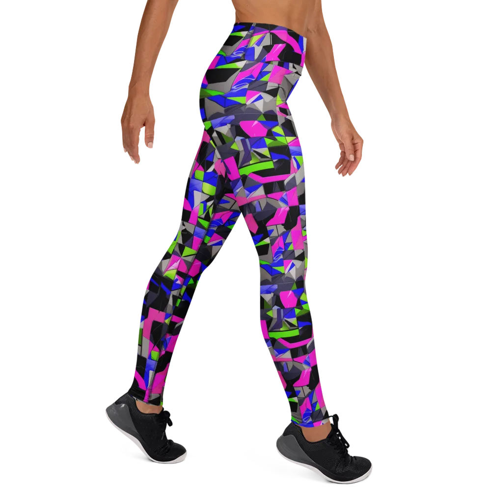 Hypercolor Facets on Yoga Leggings — Right