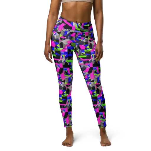 Hypercolor Facets on a Yoga Leggings