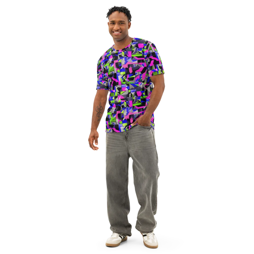 Hypercolor Facets on Men's Cotton Crew Neck T-Shirt — Front