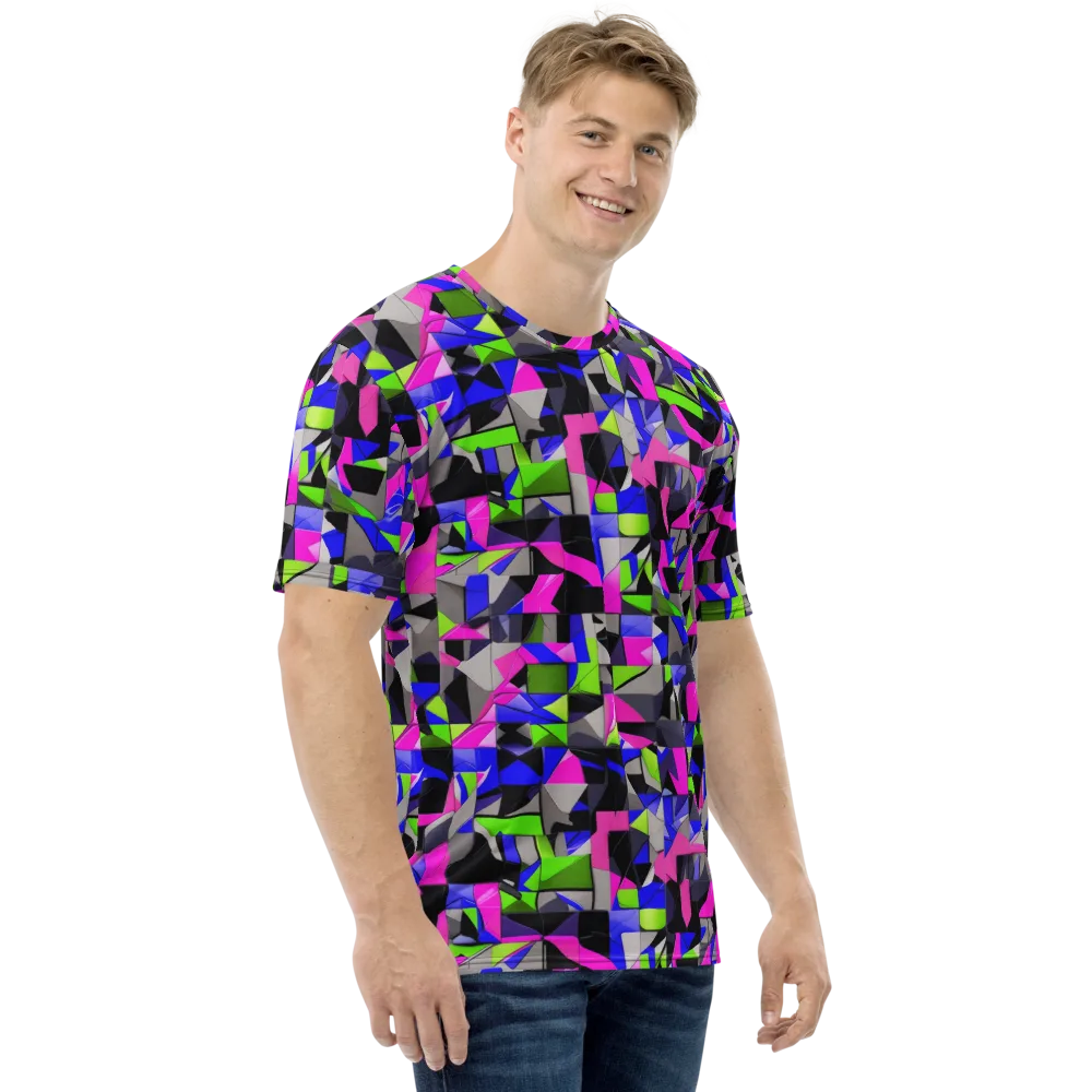 Hypercolor Facets on Men's Crew Neck T-Shirt — Right