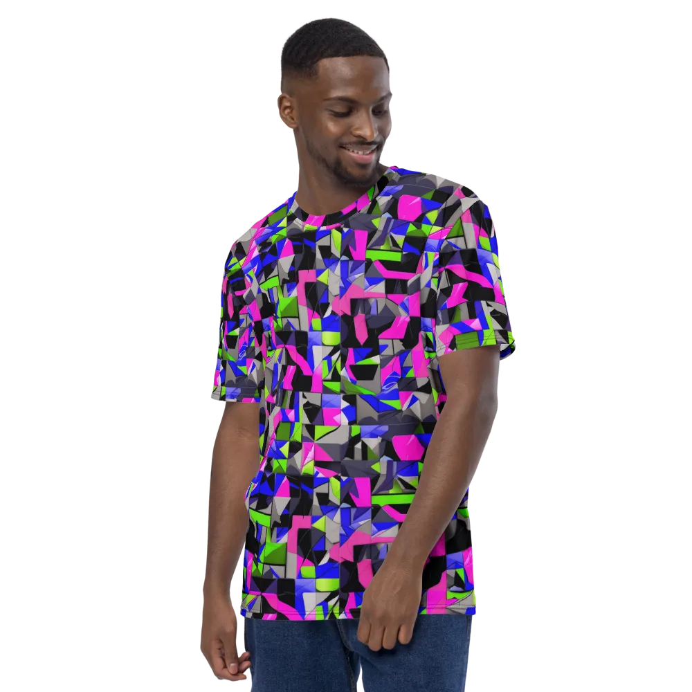 Hypercolor Facets on Men's Crew Neck T-Shirt — Left