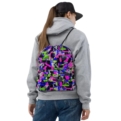 Hypercolor Facets on a Drawstring Bag