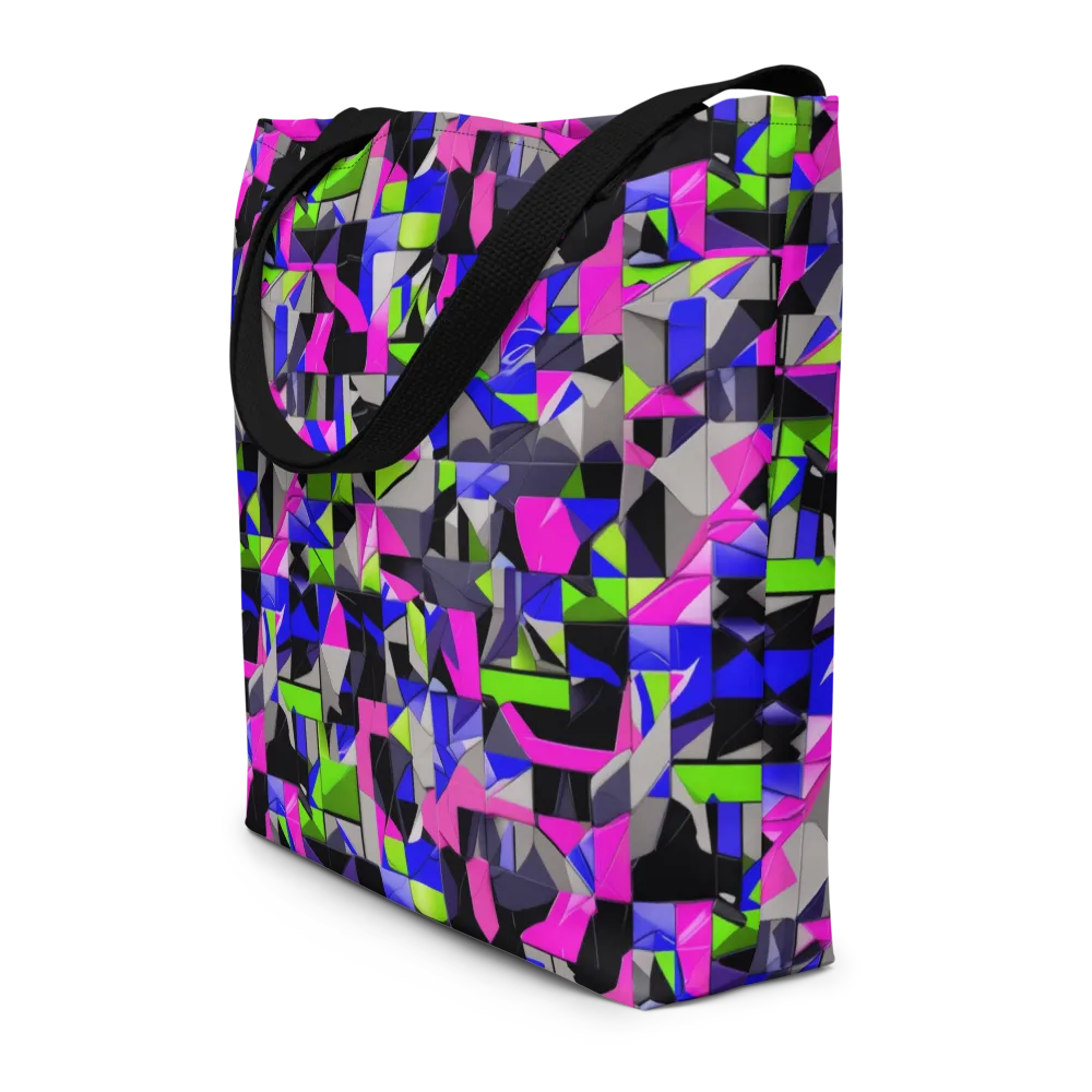 Hypercolor Facets on Large Tote Bag W/ Pocket — Front