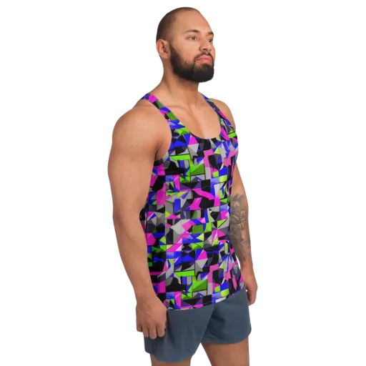 Hypercolor Facets on a Men's Tank Top