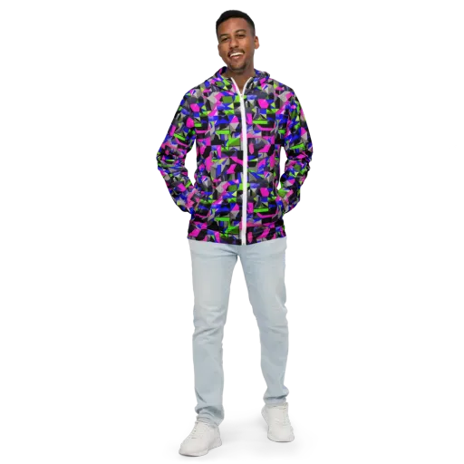 Hypercolor Facets on a Men's Windbreaker