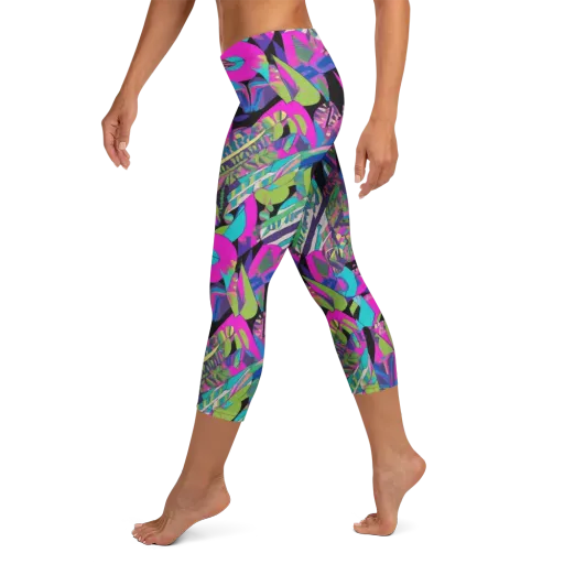 Chromatic Foliage on a Capri Leggings