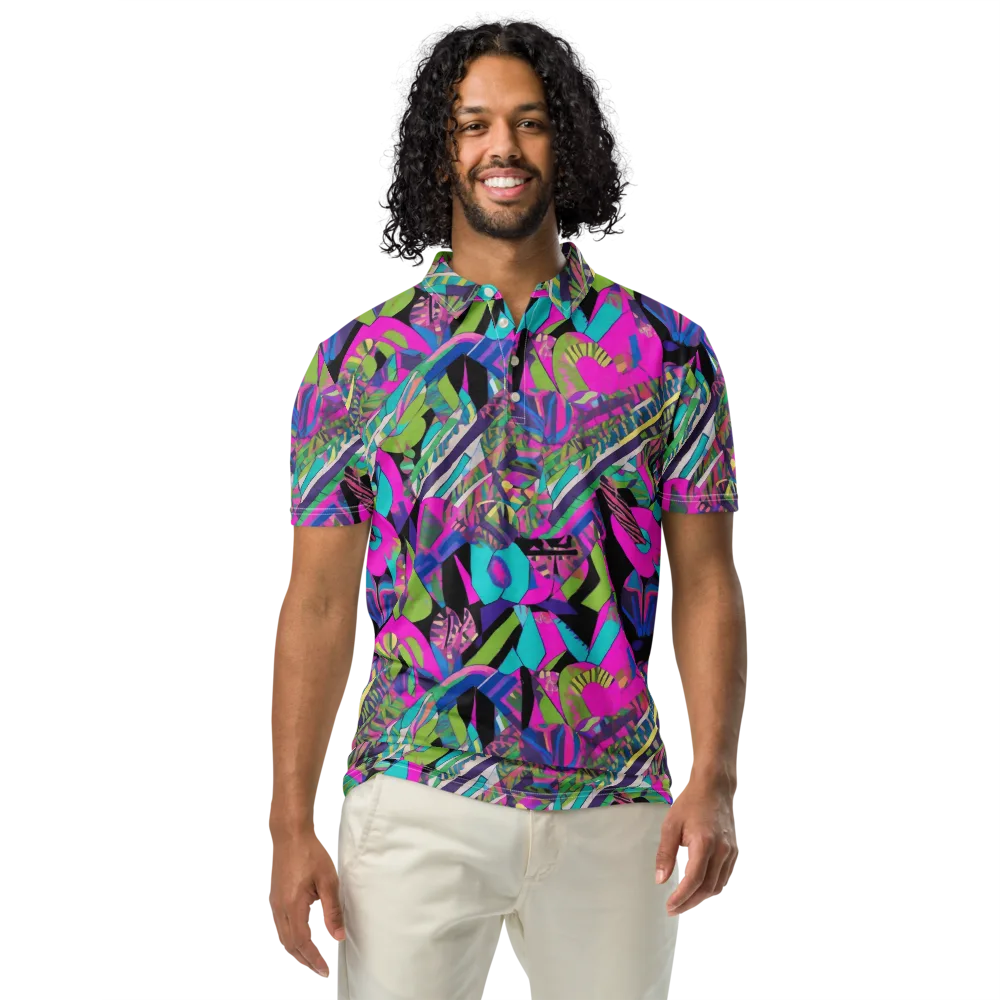 Chromatic Foliage on Men's Slim Fit Polo Shirt — Front