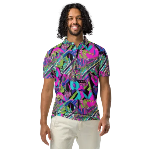 Chromatic Foliage on a Men's Slim Fit Polo Shirt