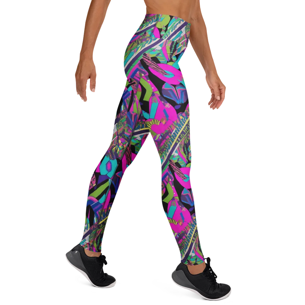 Chromatic Foliage on Yoga Leggings — Right