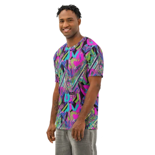 Chromatic Foliage on a Men's Cotton Crew Neck T-Shirt