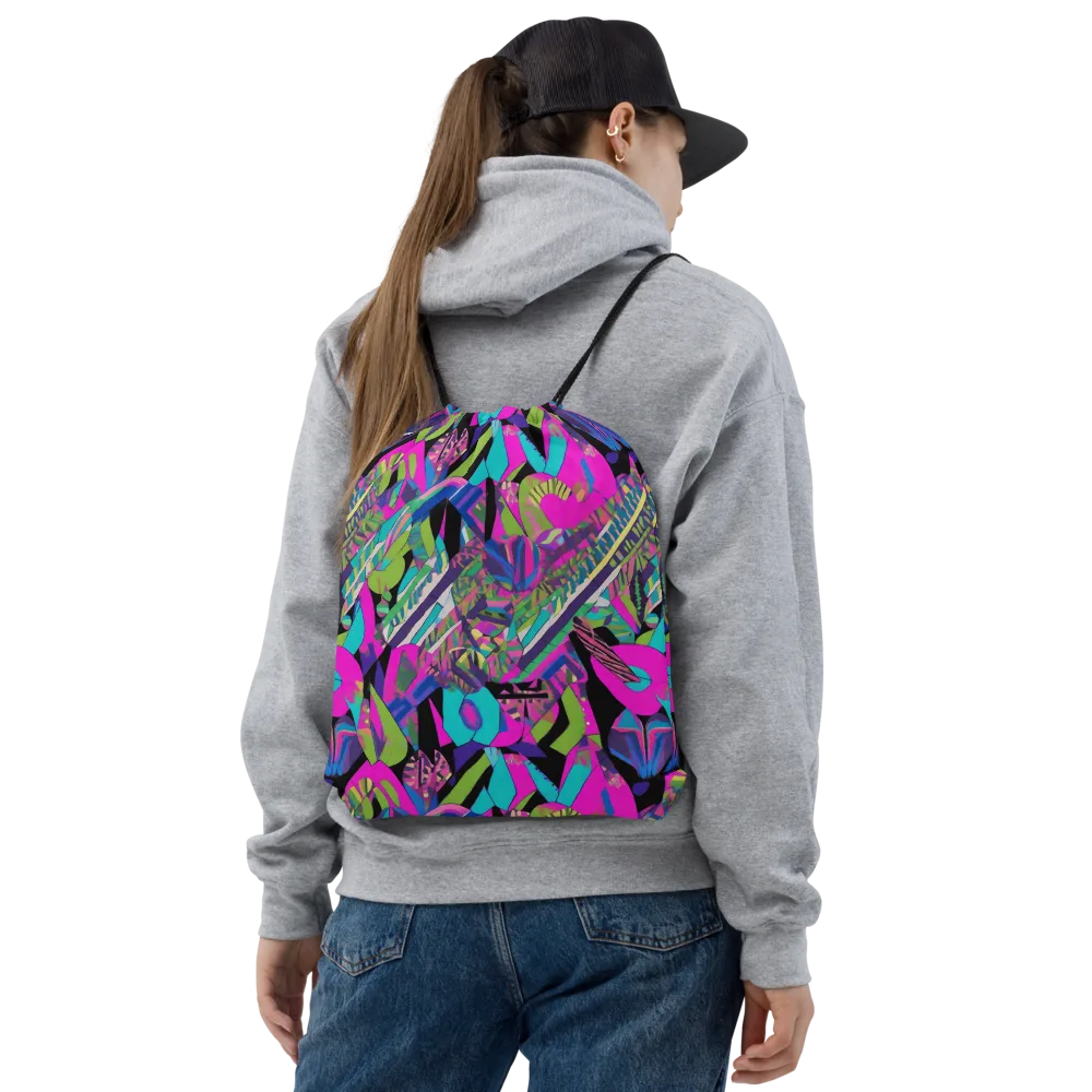 Chromatic Foliage on Drawstring Bag — Front