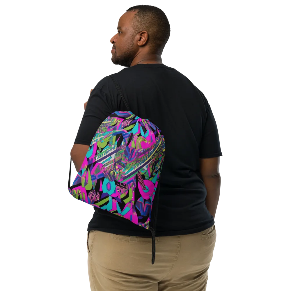 Chromatic Foliage on Drawstring Bag — Front