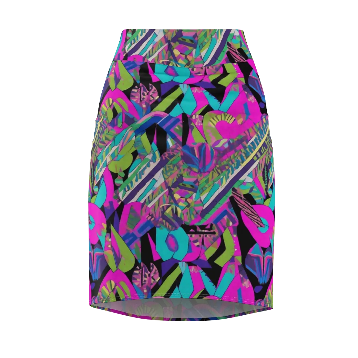 Chromatic Foliage on Pencil Skirt — Front