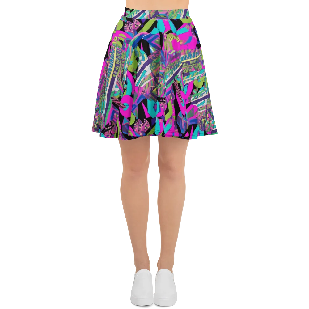 Chromatic Foliage on Skater Skirt — Front