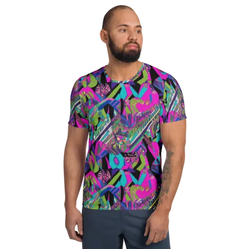 Chromatic Foliage on a Men's Athletic T-Shirt