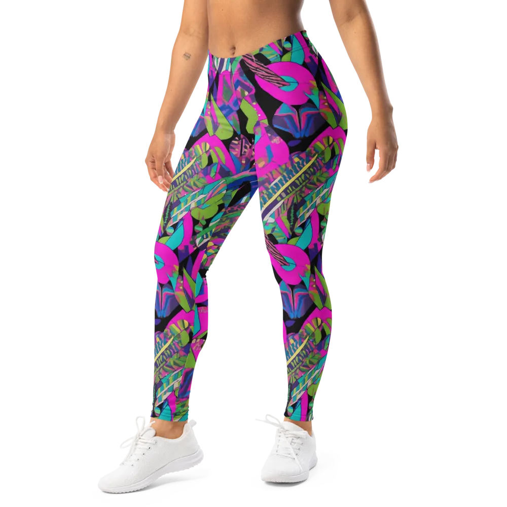 Chromatic Foliage on Leggings — Left Front