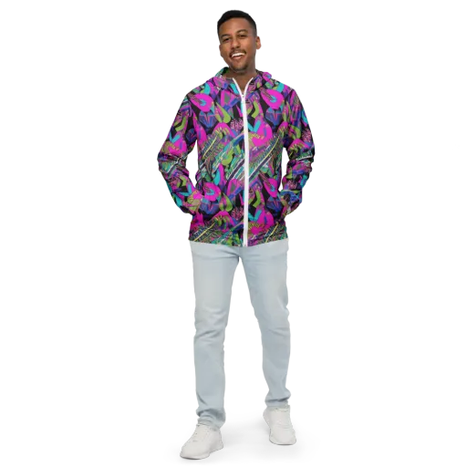 Chromatic Foliage on a Men's Windbreaker