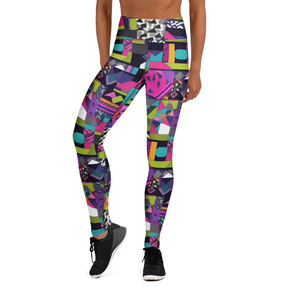Afterglow Mosaic on Yoga Leggings — Front