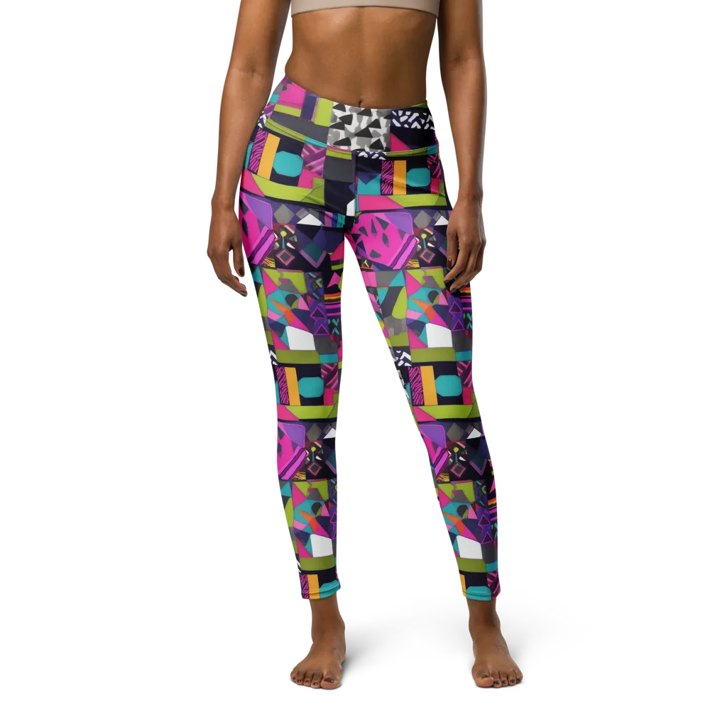 Afterglow Mosaic on Yoga Leggings — Front
