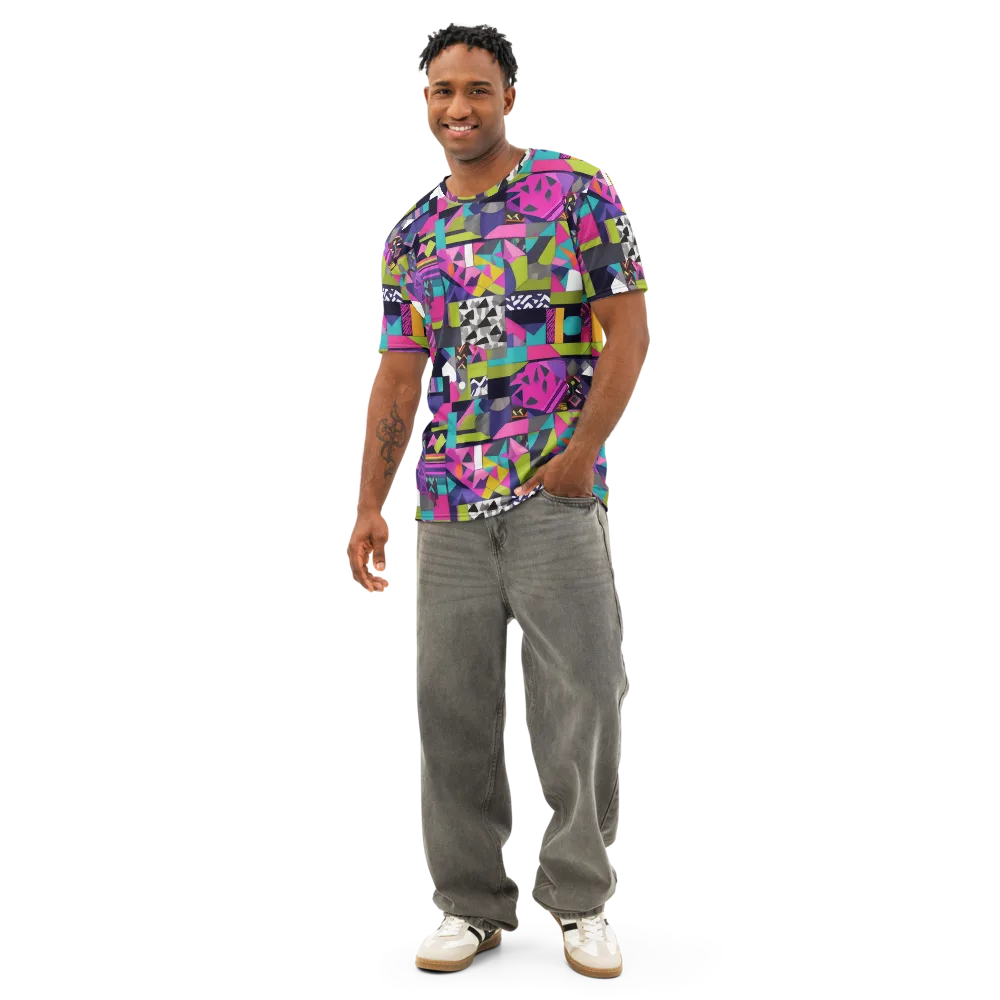 Afterglow Mosaic on Men's Cotton Crew Neck T-Shirt — Front
