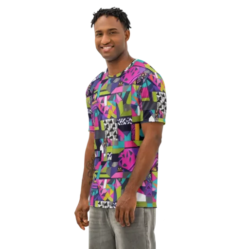 Afterglow Mosaic on a Men's Cotton Crew Neck T-Shirt