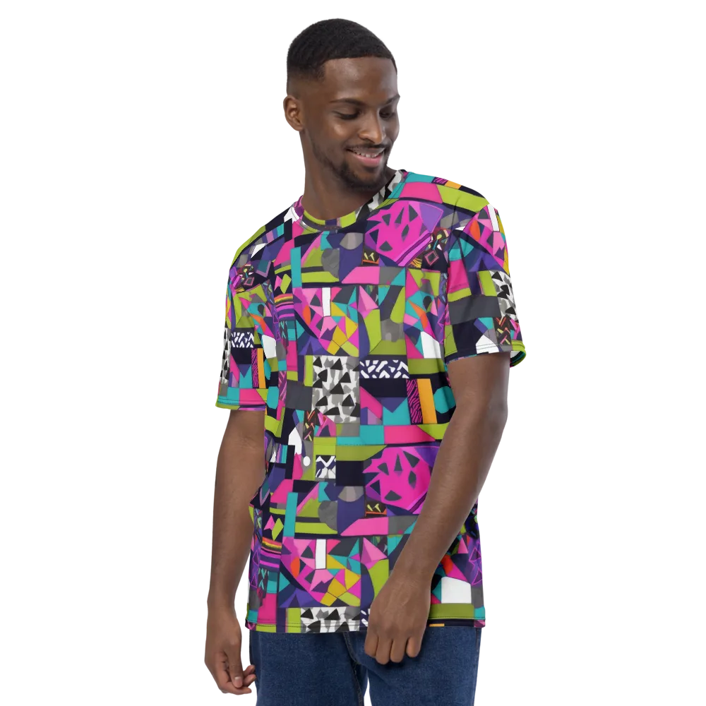 Afterglow Mosaic on Men's Crew Neck T-Shirt — Left
