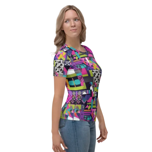 Afterglow Mosaic on a Women's Crew Neck T-Shirt