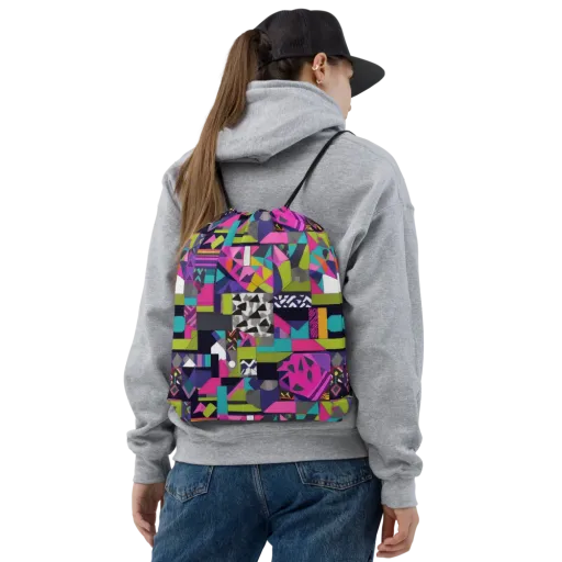 Afterglow Mosaic on a Drawstring Bag