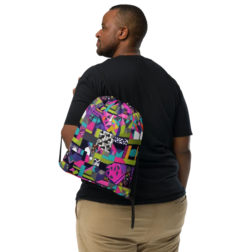 Afterglow Mosaic on Drawstring Bag — Front