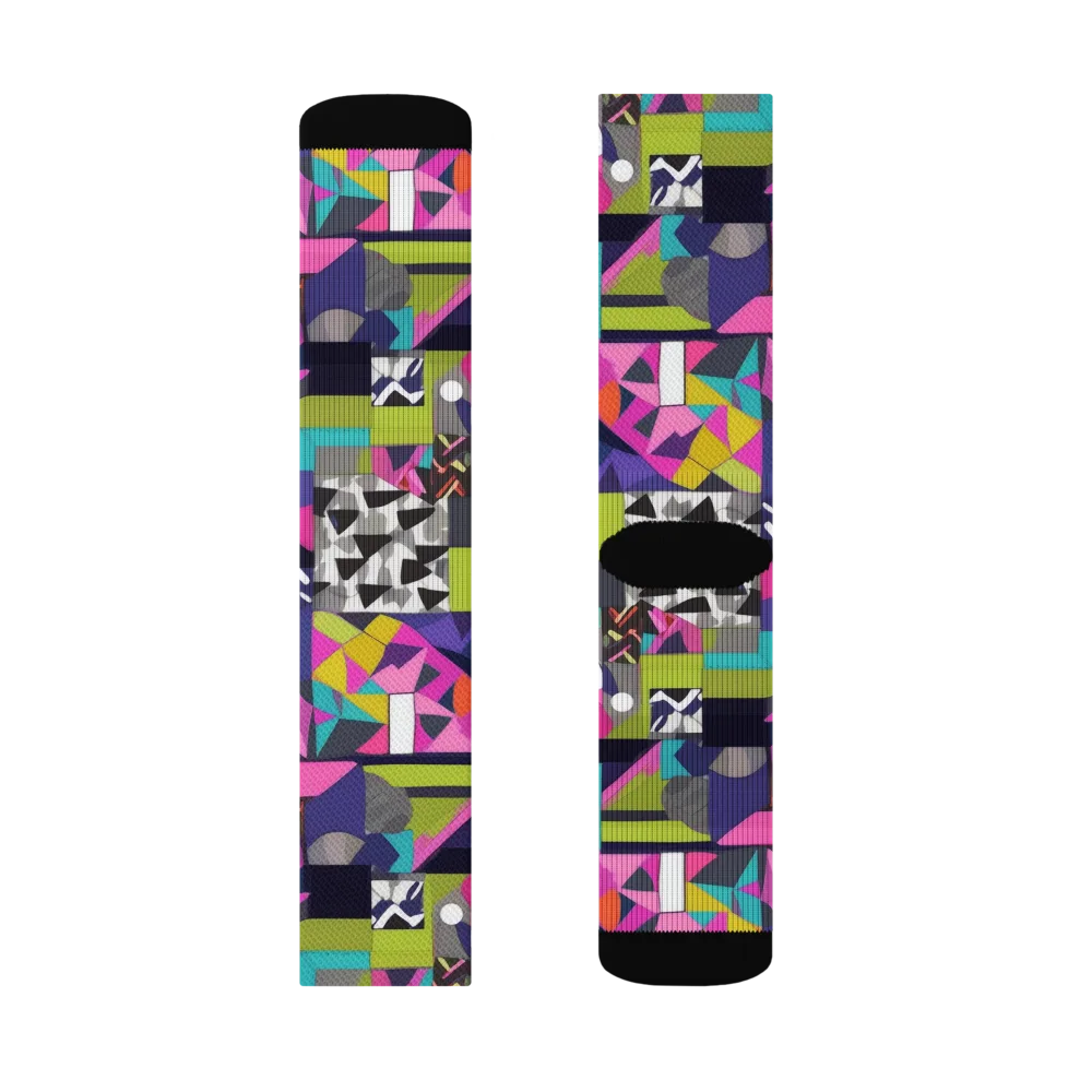 Afterglow Mosaic on Socks — Left Sock