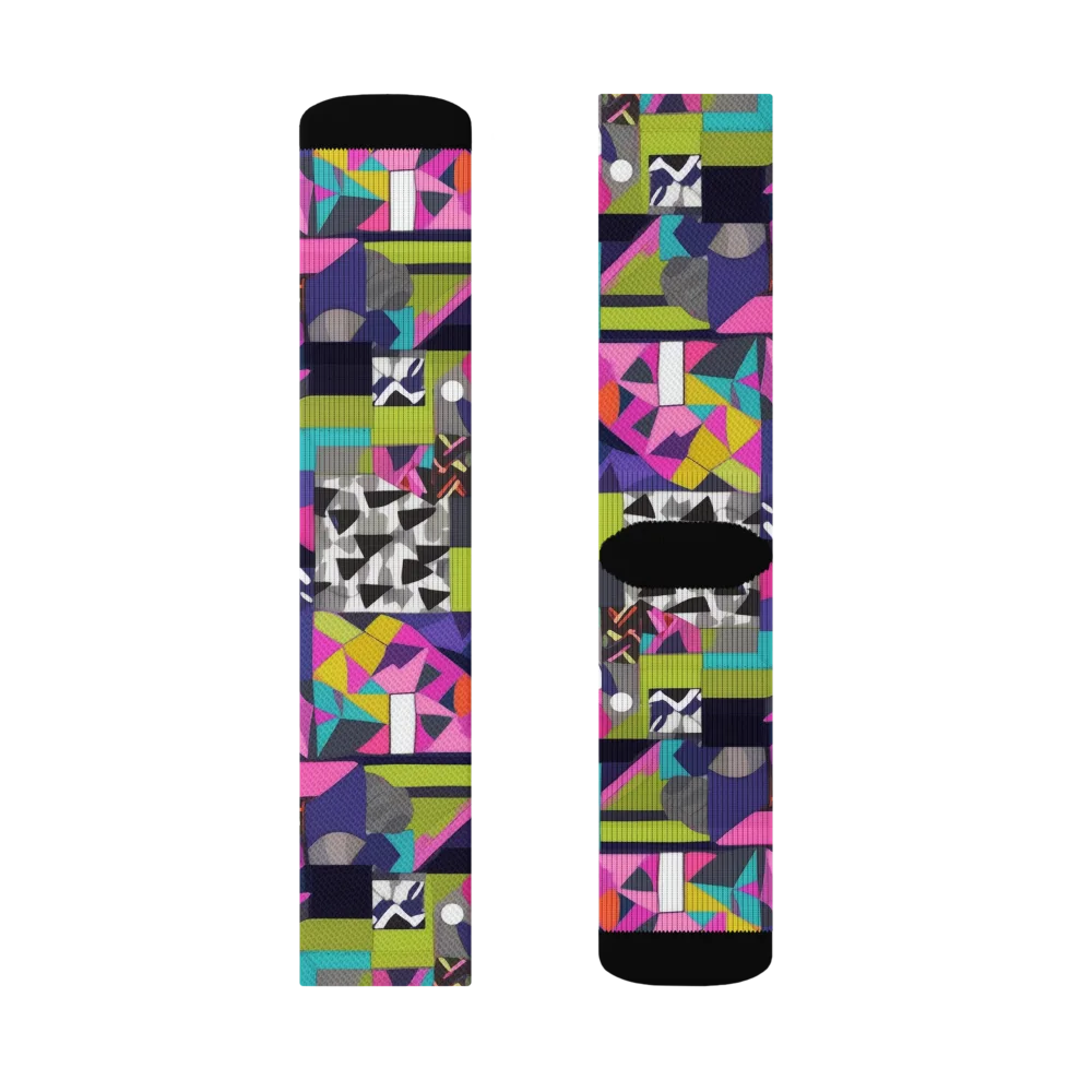 Afterglow Mosaic on Socks — Right Sock