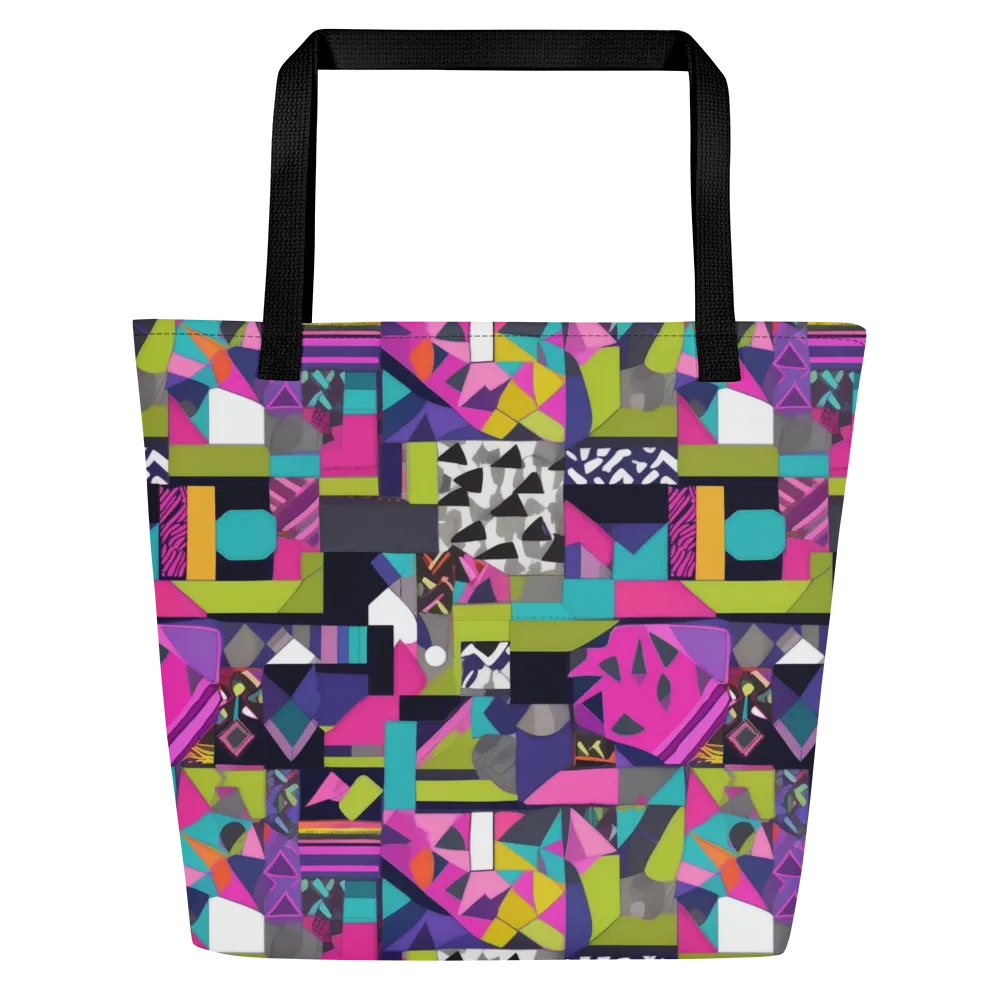 Afterglow Mosaic on Large Tote Bag W/ Pocket — Front