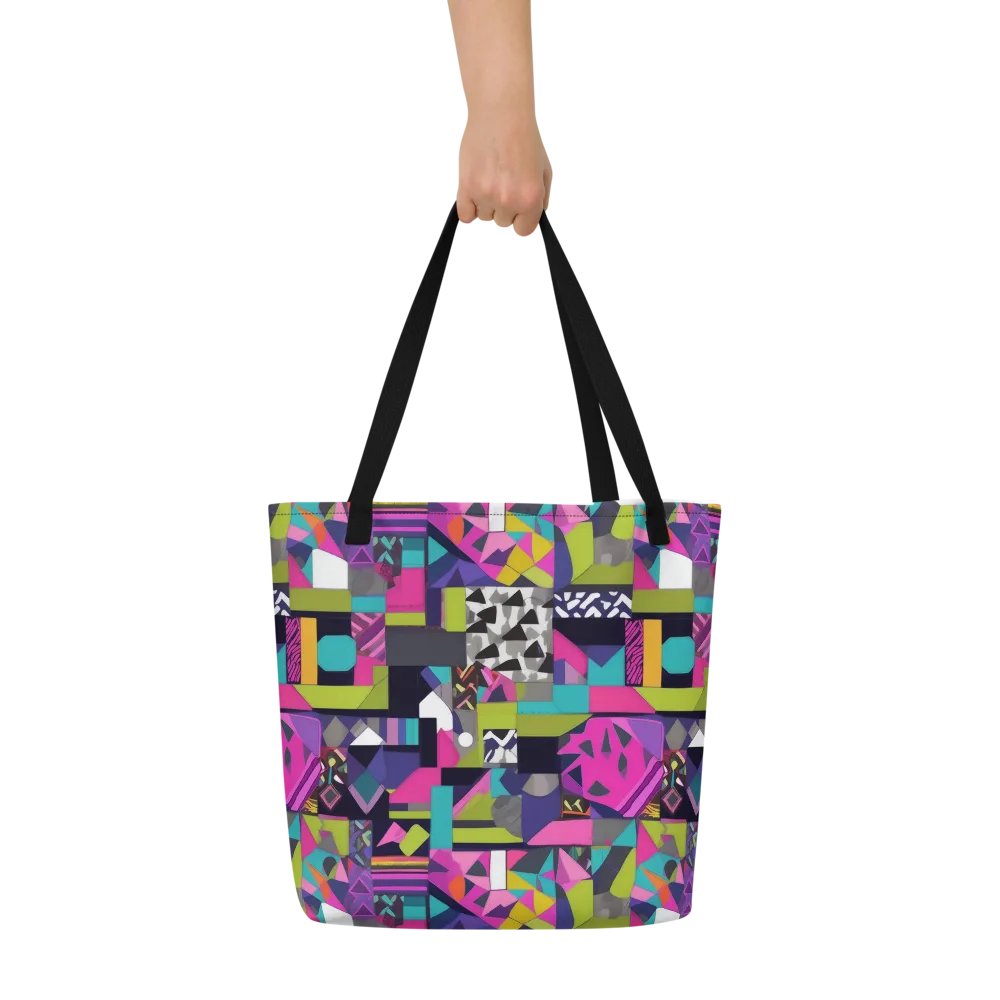 Afterglow Mosaic on Large Tote Bag W/ Pocket — Front