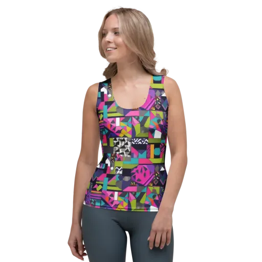 Afterglow Mosaic on a Women's Tank Top
