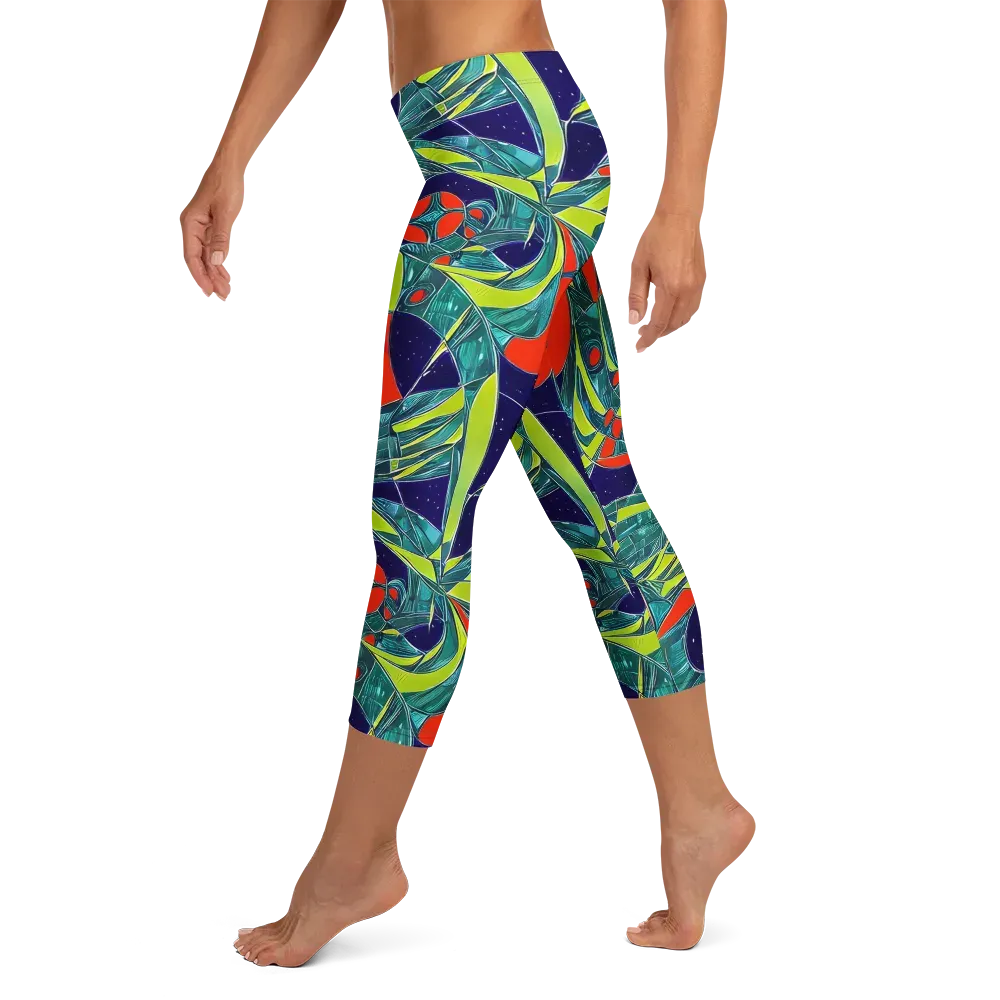 Harmonic Mirage on Capri Leggings — Left