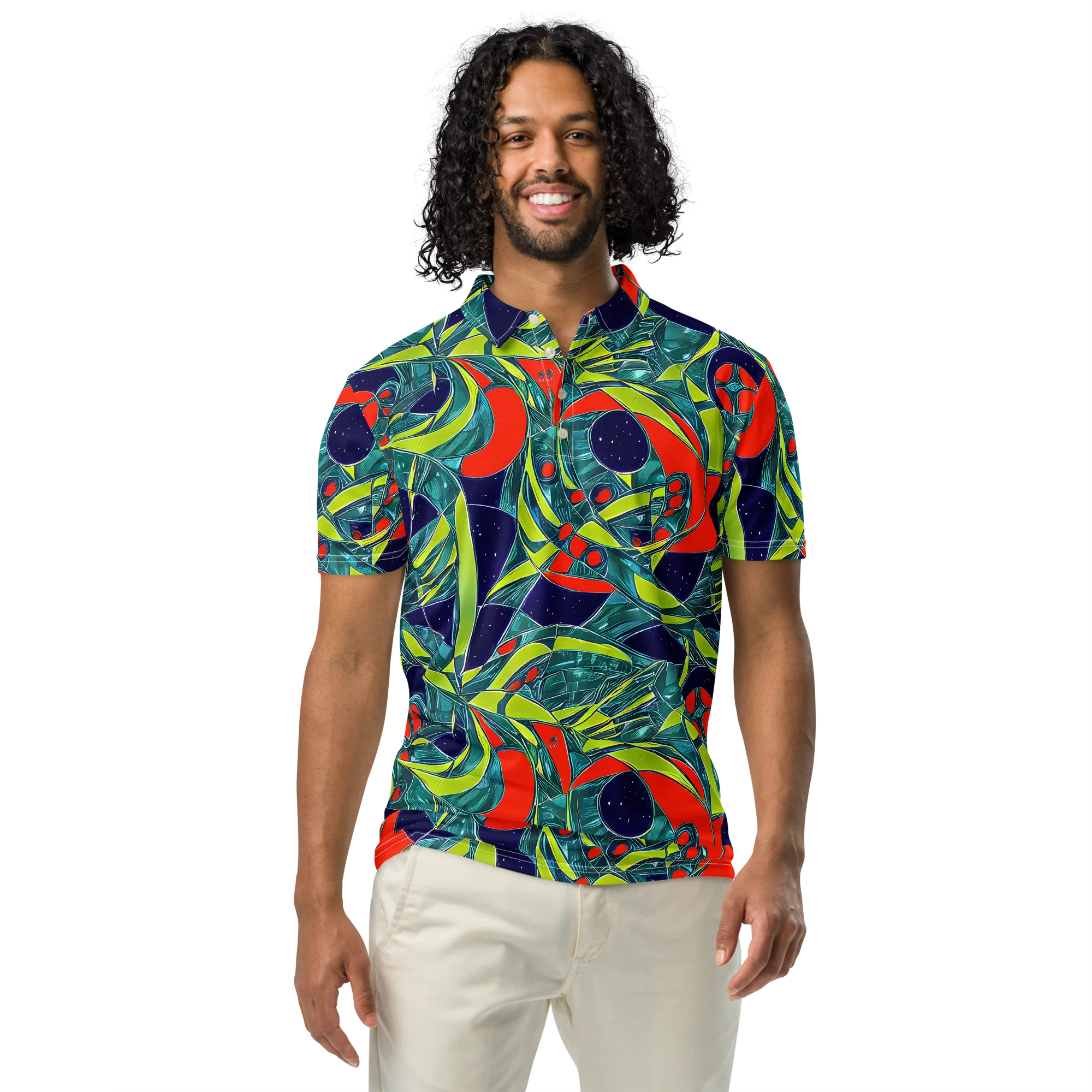 Harmonic Mirage on Men's Slim Fit Polo Shirt — Front