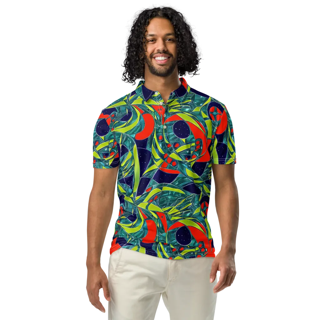 Harmonic Mirage on Men's Slim Fit Polo Shirt — Front