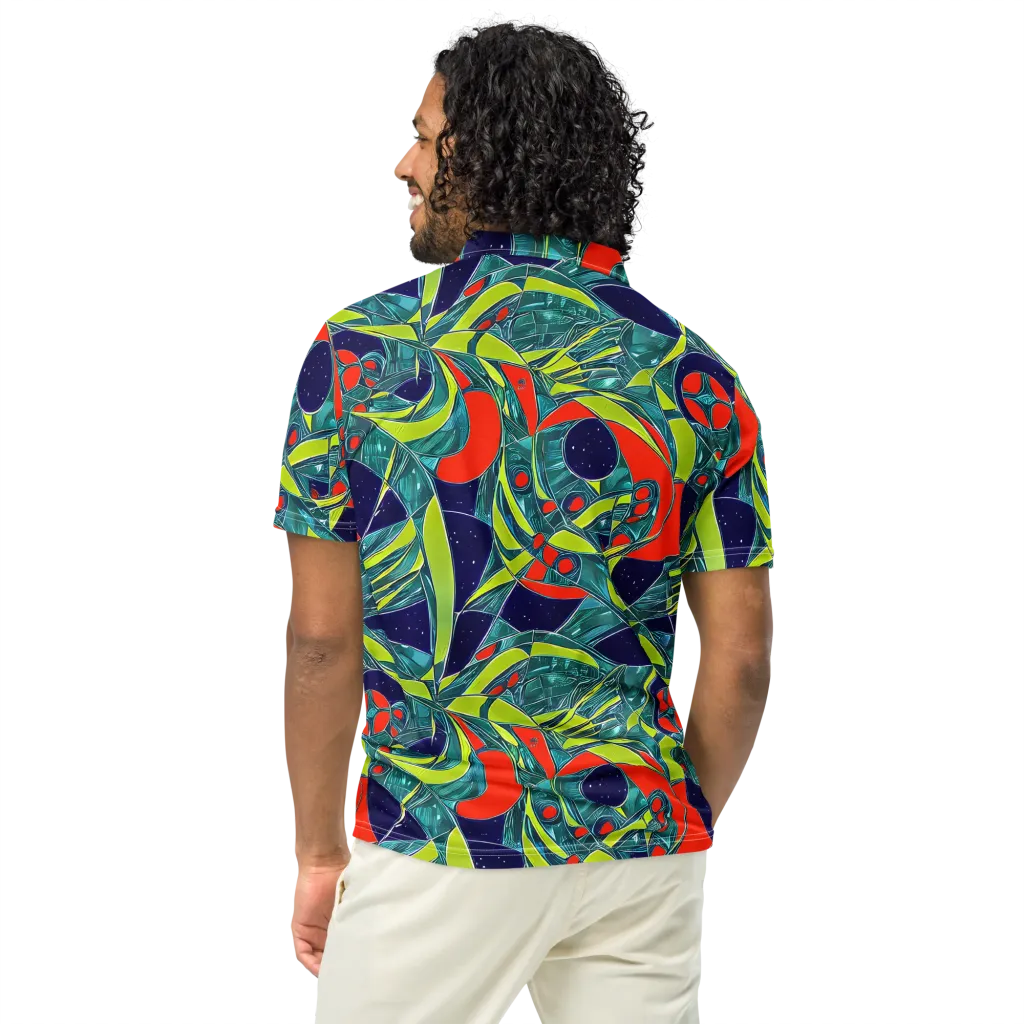 Harmonic Mirage on Men's Slim Fit Polo Shirt — Back