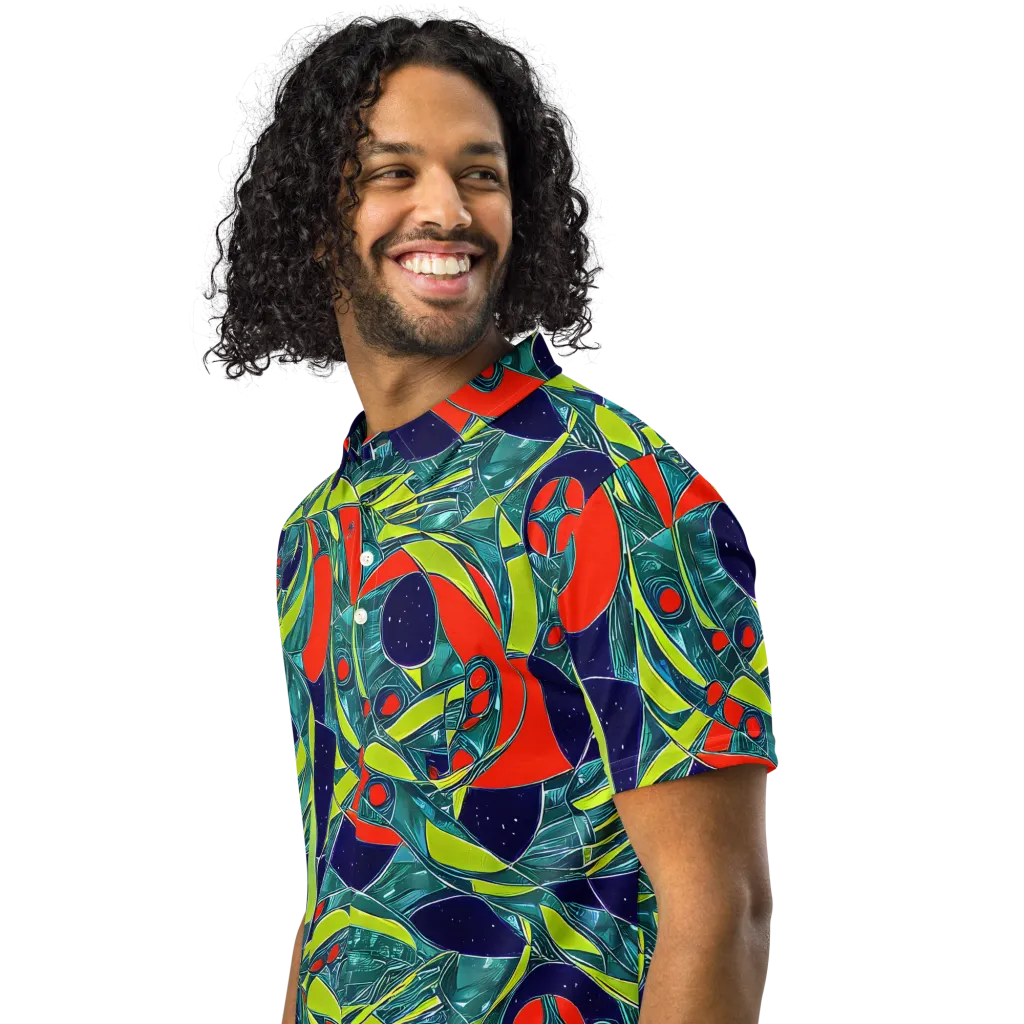 Harmonic Mirage on Men's Slim Fit Polo Shirt — Left Front