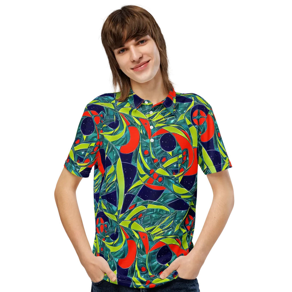 Harmonic Mirage on Men's Slim Fit Polo Shirt — Front