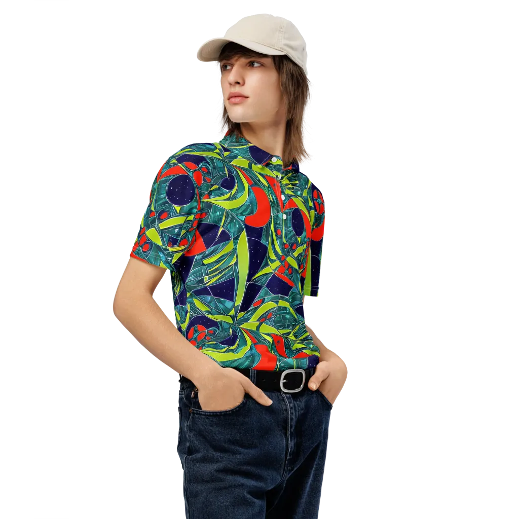 Harmonic Mirage on Men's Slim Fit Polo Shirt — Right Front