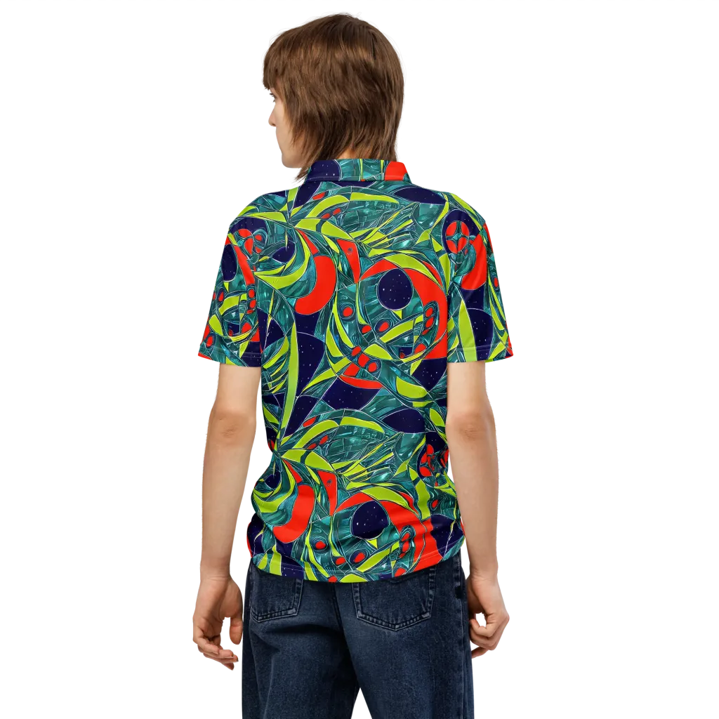 Harmonic Mirage on Men's Slim Fit Polo Shirt — Back
