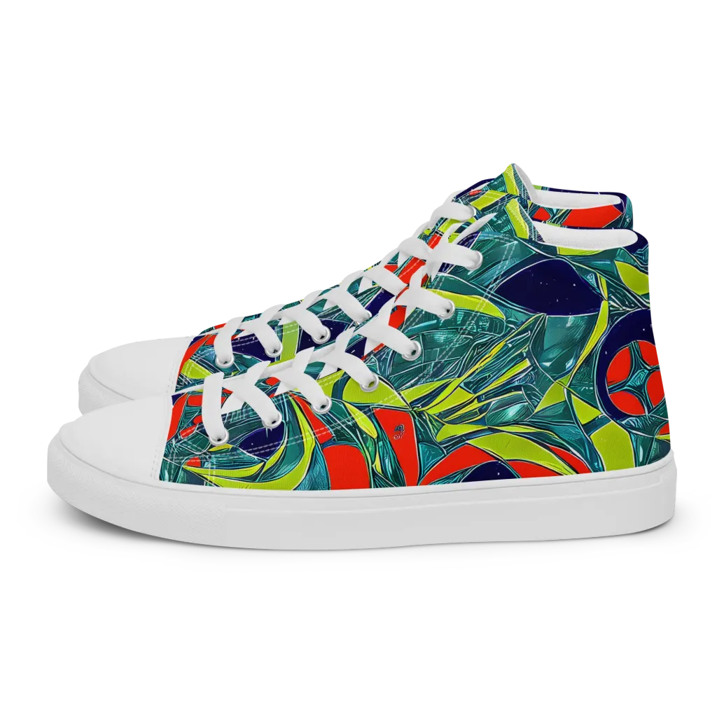 Harmonic Mirage on Men's High Top Canvas Shoes — Left