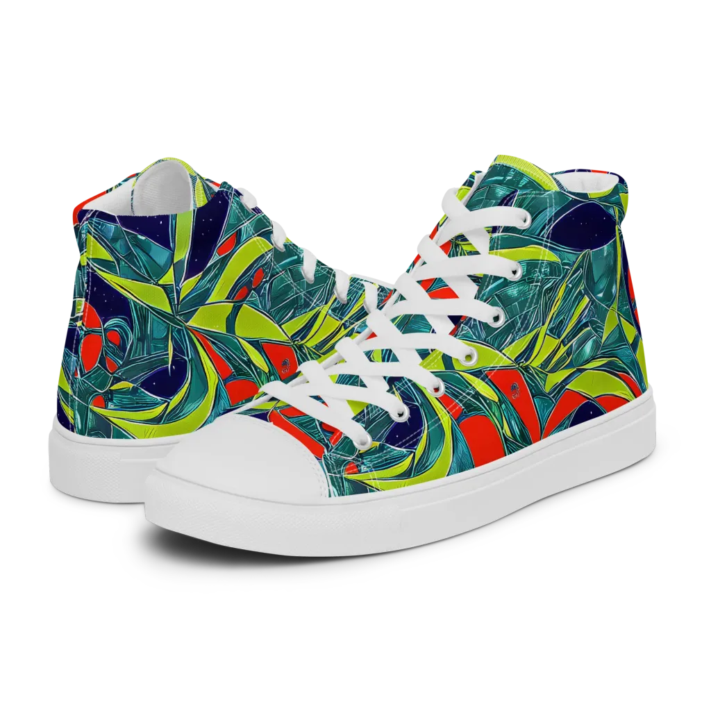 Harmonic Mirage on Men's High Top Canvas Shoes — Left