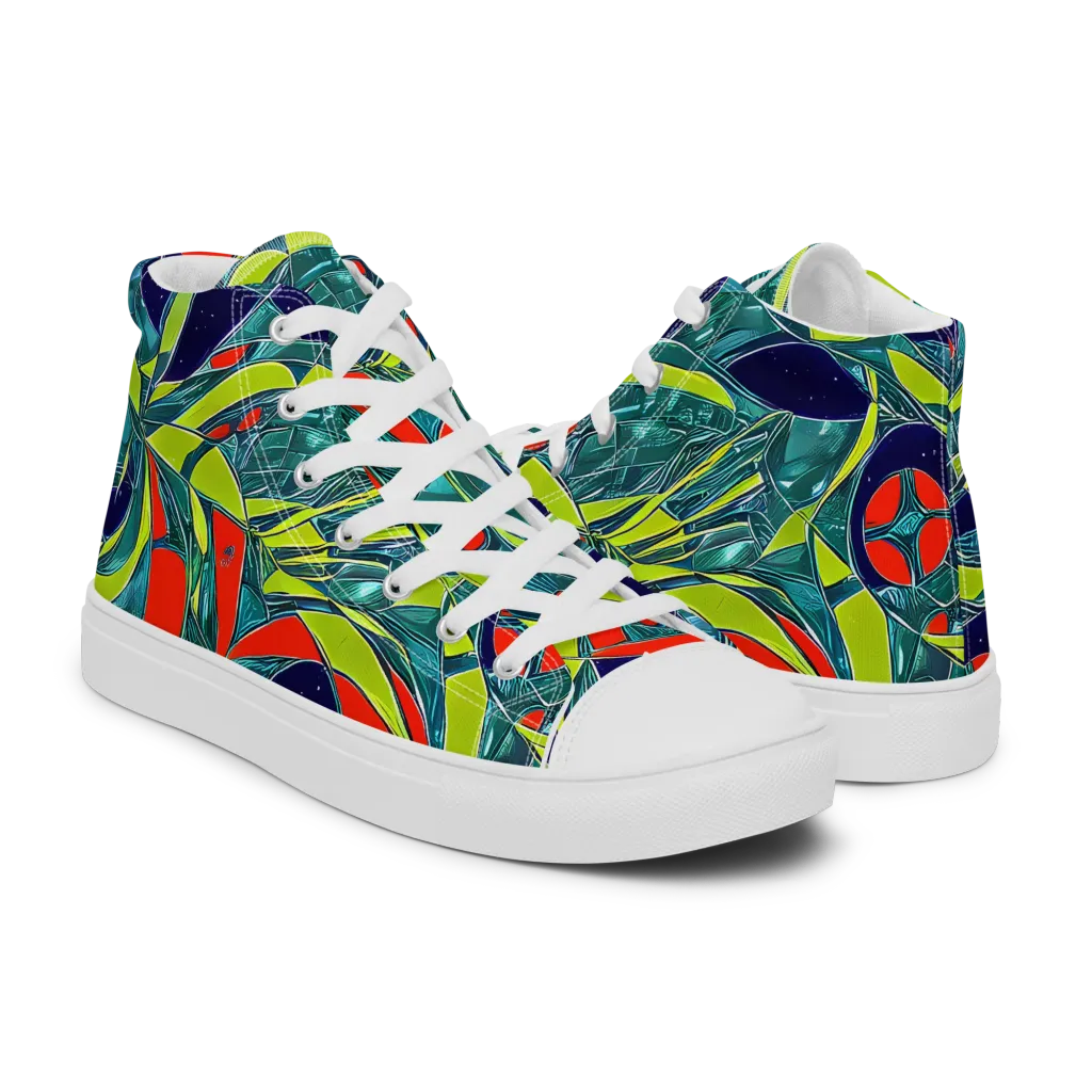 Harmonic Mirage on Men's High Top Canvas Shoes — Right