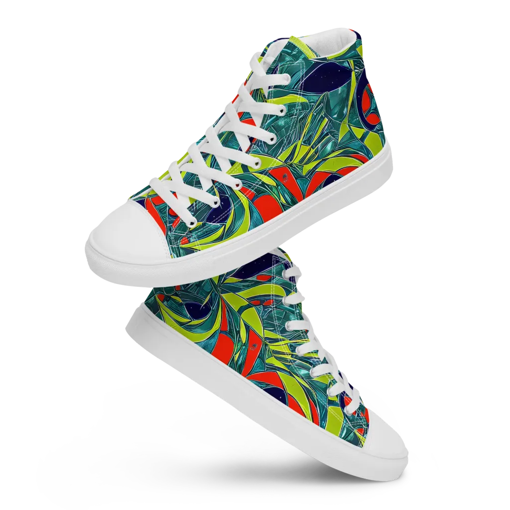 Harmonic Mirage on Men's High Top Canvas Shoes — Front