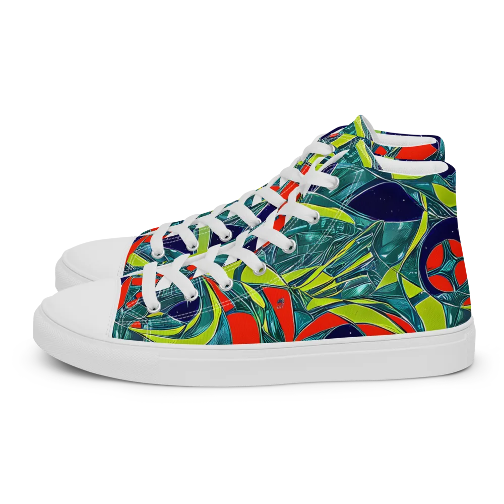 Harmonic Mirage on Women's High Top Canvas Shoes — Left