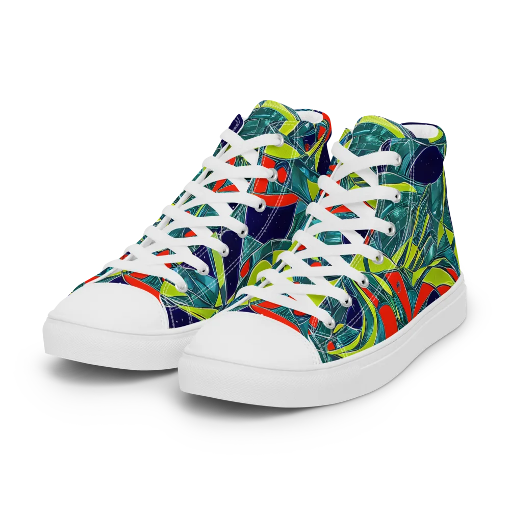 Harmonic Mirage on Women's High Top Canvas Shoes — Left Front
