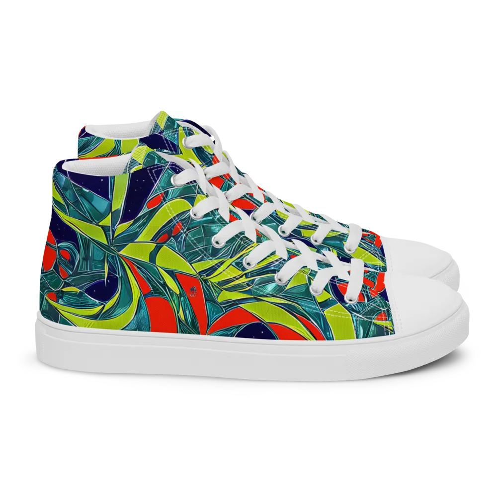 Harmonic Mirage on Women's High Top Canvas Shoes — Right