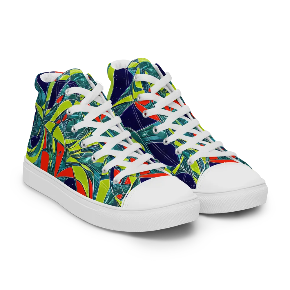 Harmonic Mirage on Women's High Top Canvas Shoes — Right Front